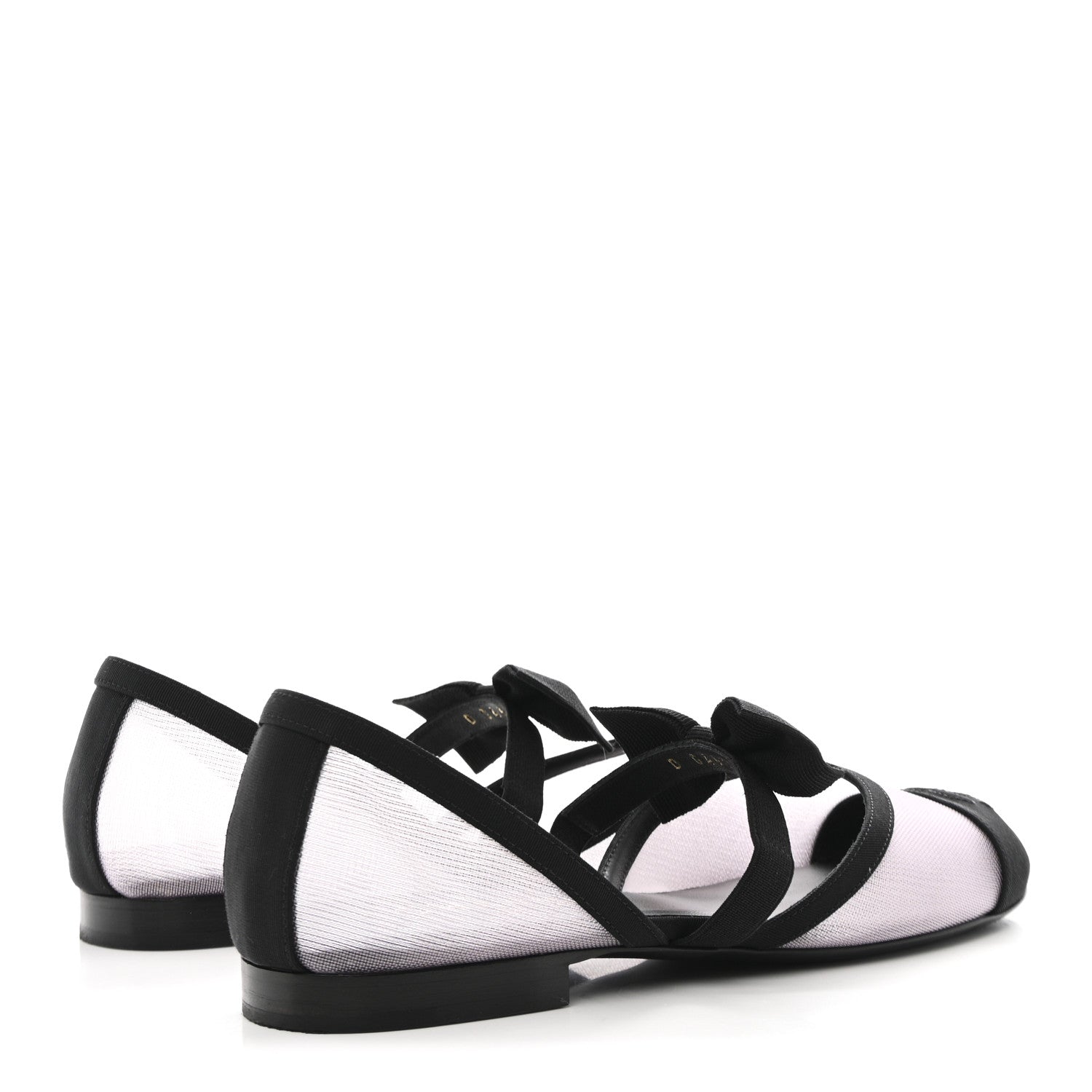 Chanel Mesh Grosgrain Mary Janes Flats 37 Light Pink Black 5 of 10
