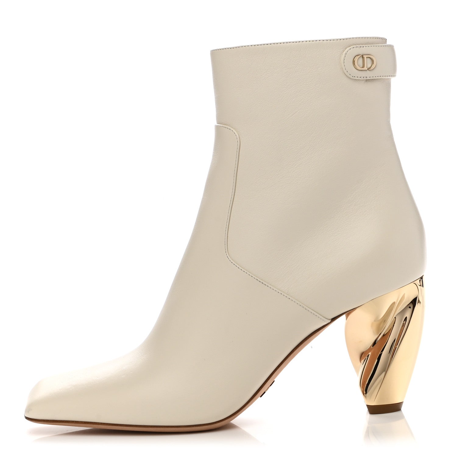 Christian Dior Soft Calfskin Rhodes 80mm Ankle Boots 39.5 Off White 1 of 10