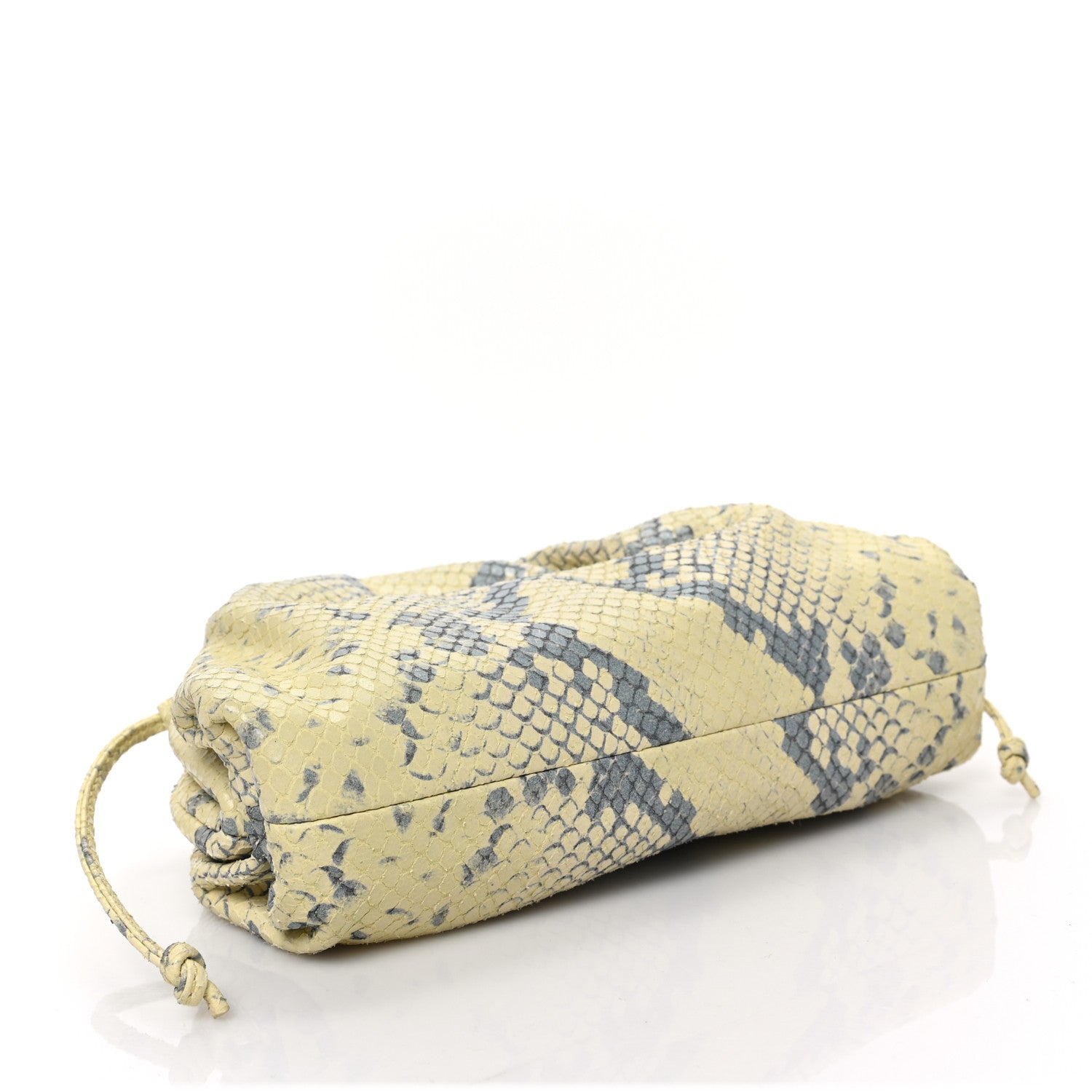 Bottega Veneta Goatskin Python Embossed The Mini Pouch Kiwi Black Silver 5 of 11