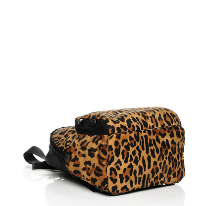 Prada Nylon Leopard Print Tote Backpack Miele Black 4 of 6