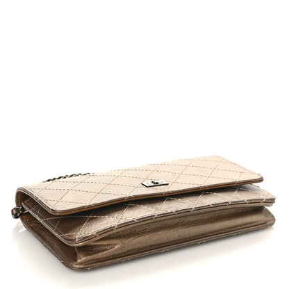 Chanel Metallic Aged Calfskin Quilted Reissue Wallet On Chain WOC Gold 4 of 13
