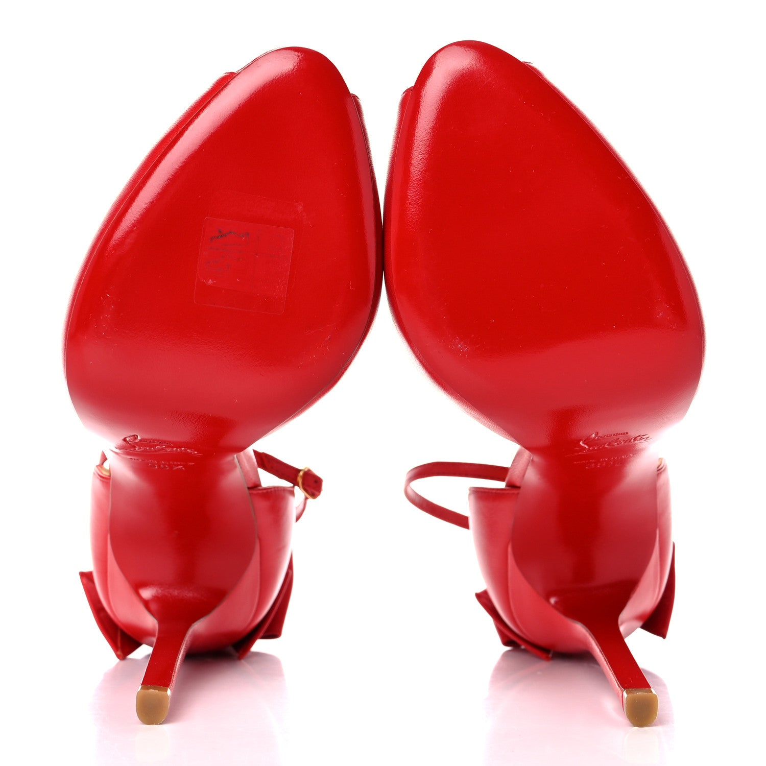 Christian Louboutin Kid Dos Noeud Bow 120 Pumps 38.5 Red 5 of 10