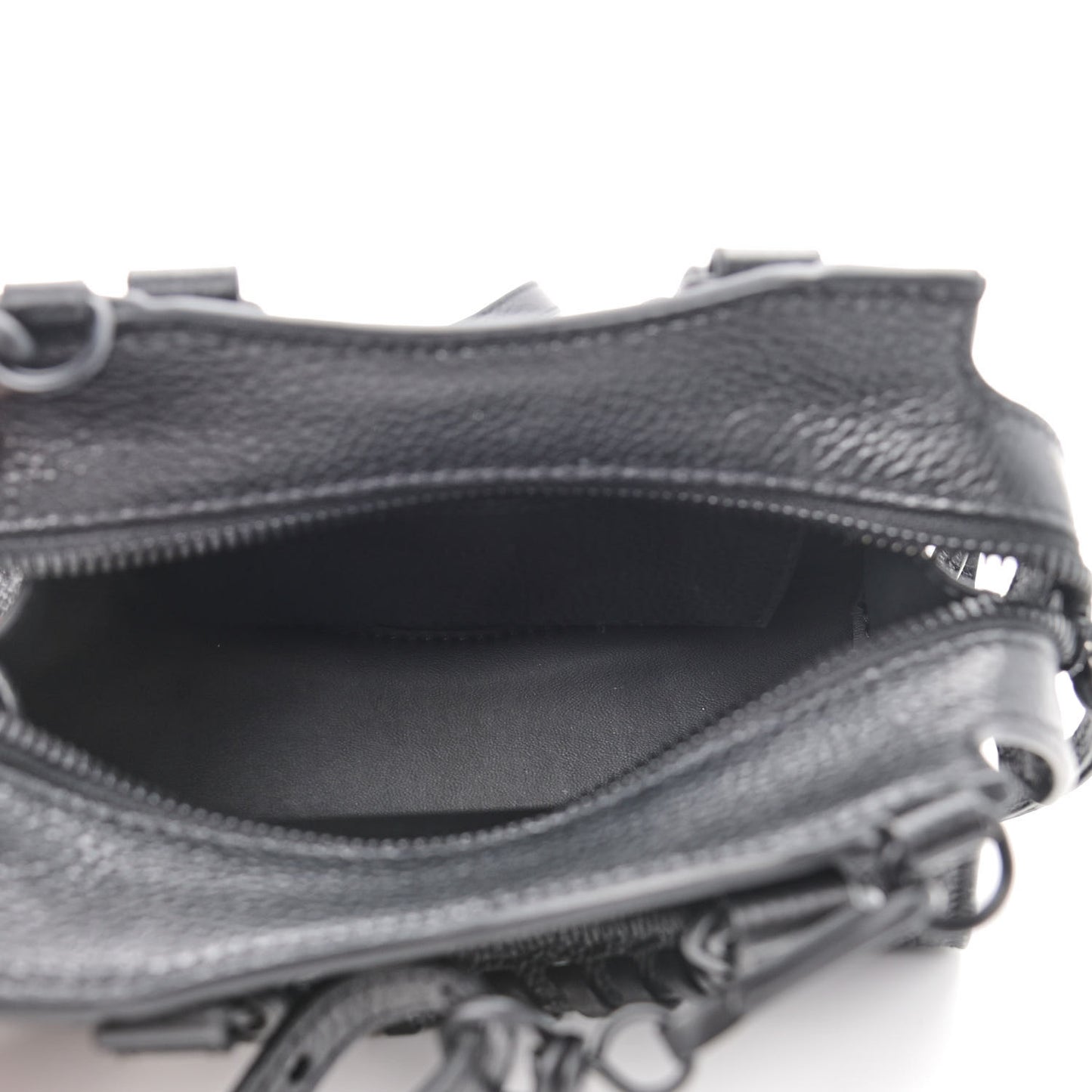 Grained Calfskin Neo Classic Black Hardware Nano City Crossbody Black