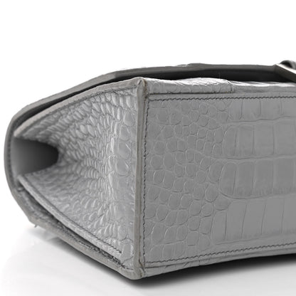 Balenciaga Shiny Calfskin Crocodile Embossed Medium Hourglass Top Handle Bag Balenciaga Grey 8 of 17