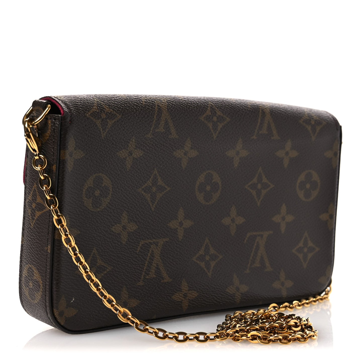 Monogram Pochette Felicie Chain Wallet Fuchsia