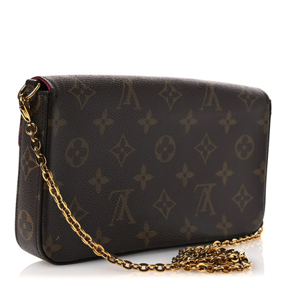 Louis Vuitton Monogram Pochette Felicie Chain Wallet Fuchsia 3 of 14