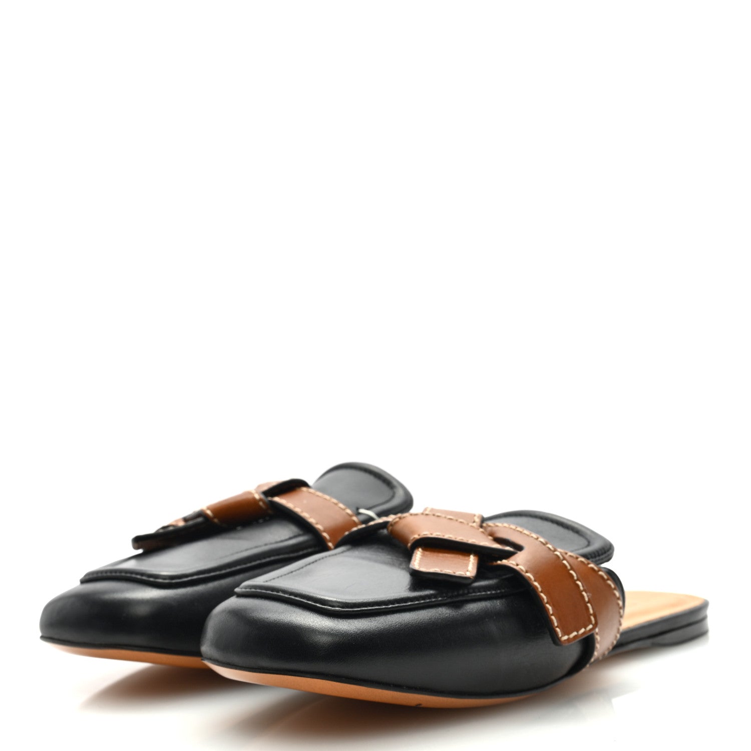 Loewe Calfskin Gate Mules 38 Black Tan 3 of 7