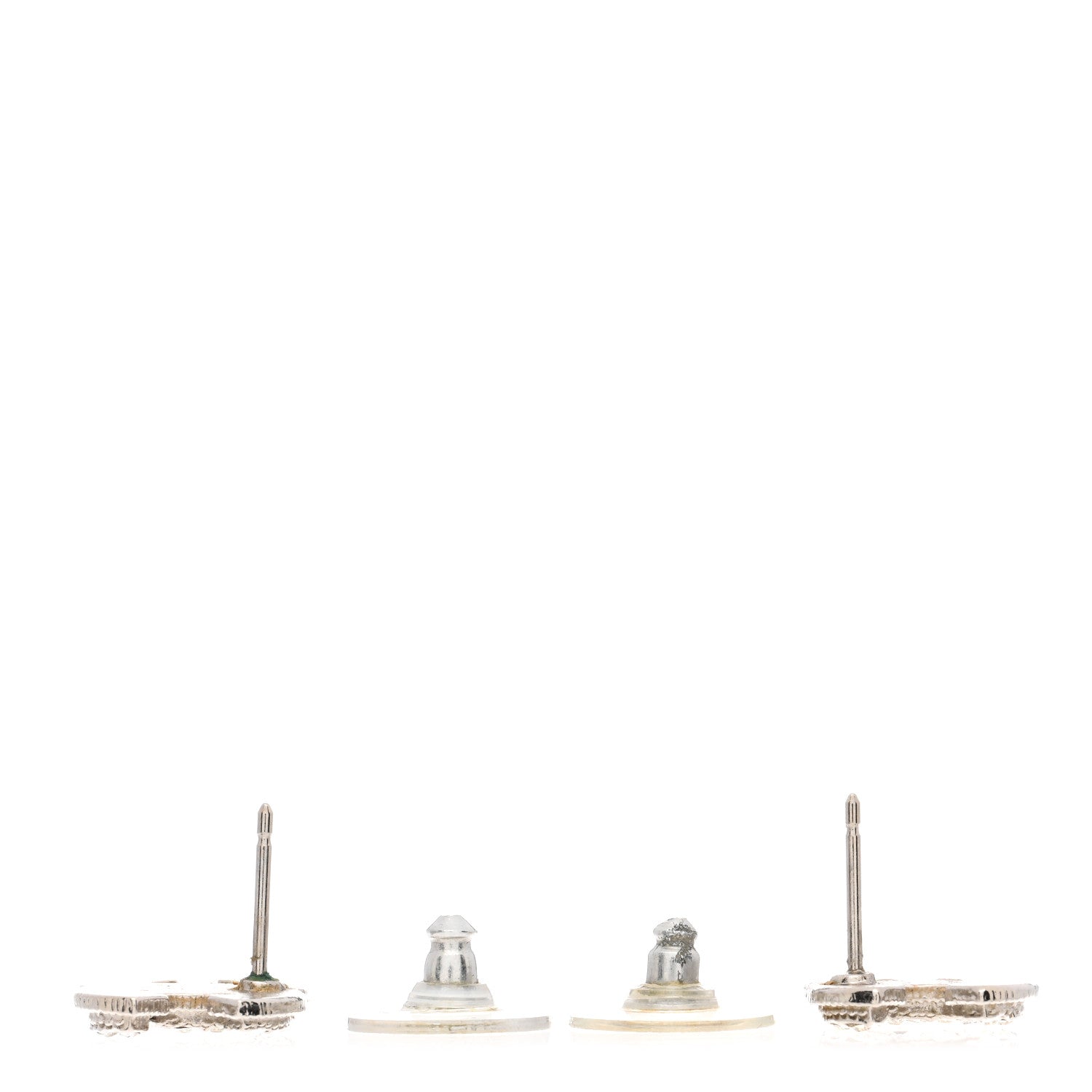 Chanel Crystal Mini CC Earrings Silver 3 of 4