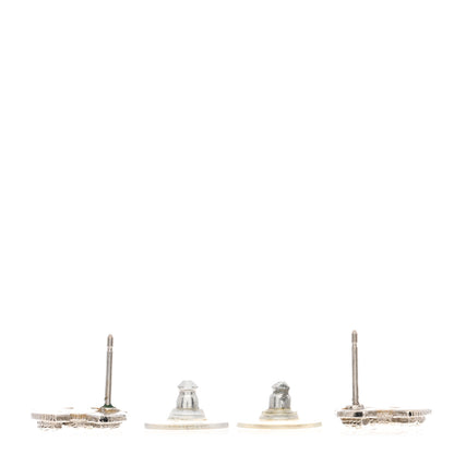 Chanel Crystal Mini CC Earrings Silver 3 of 4