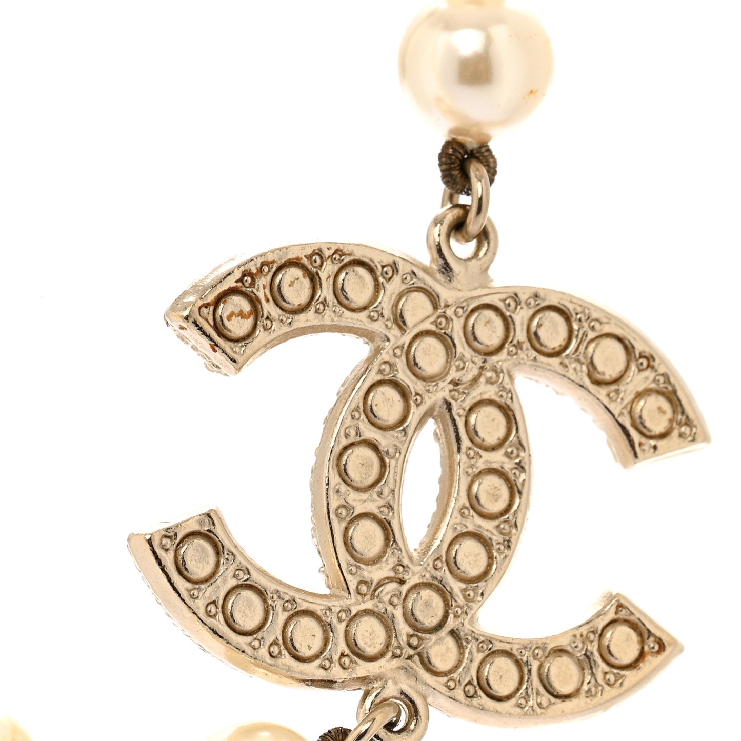 Pearl CC 100th Anniversary Necklace Light Gold