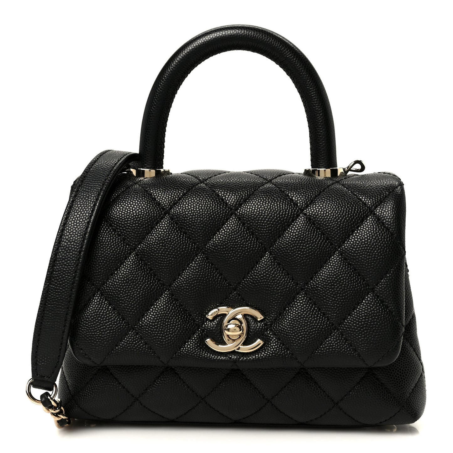 Caviar Quilted Extra Mini Coco Handle Flap Black