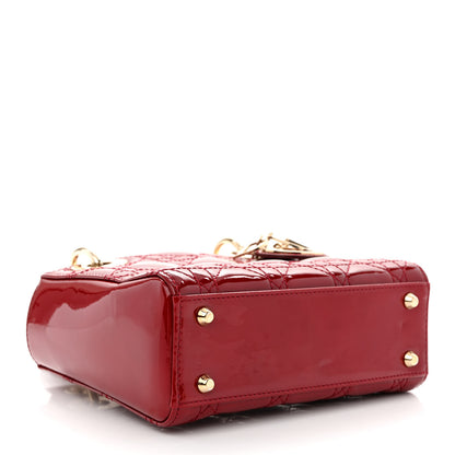 Christian Dior Patent Cannage Mini Lady Dior Red 4 of 11