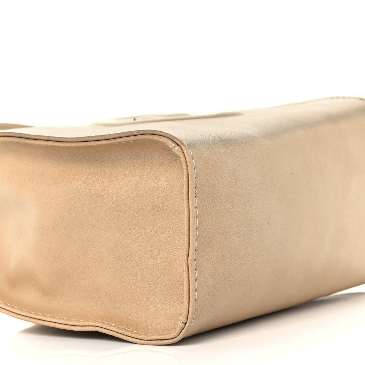 Vegan Leather Small Shopping Bag Cream