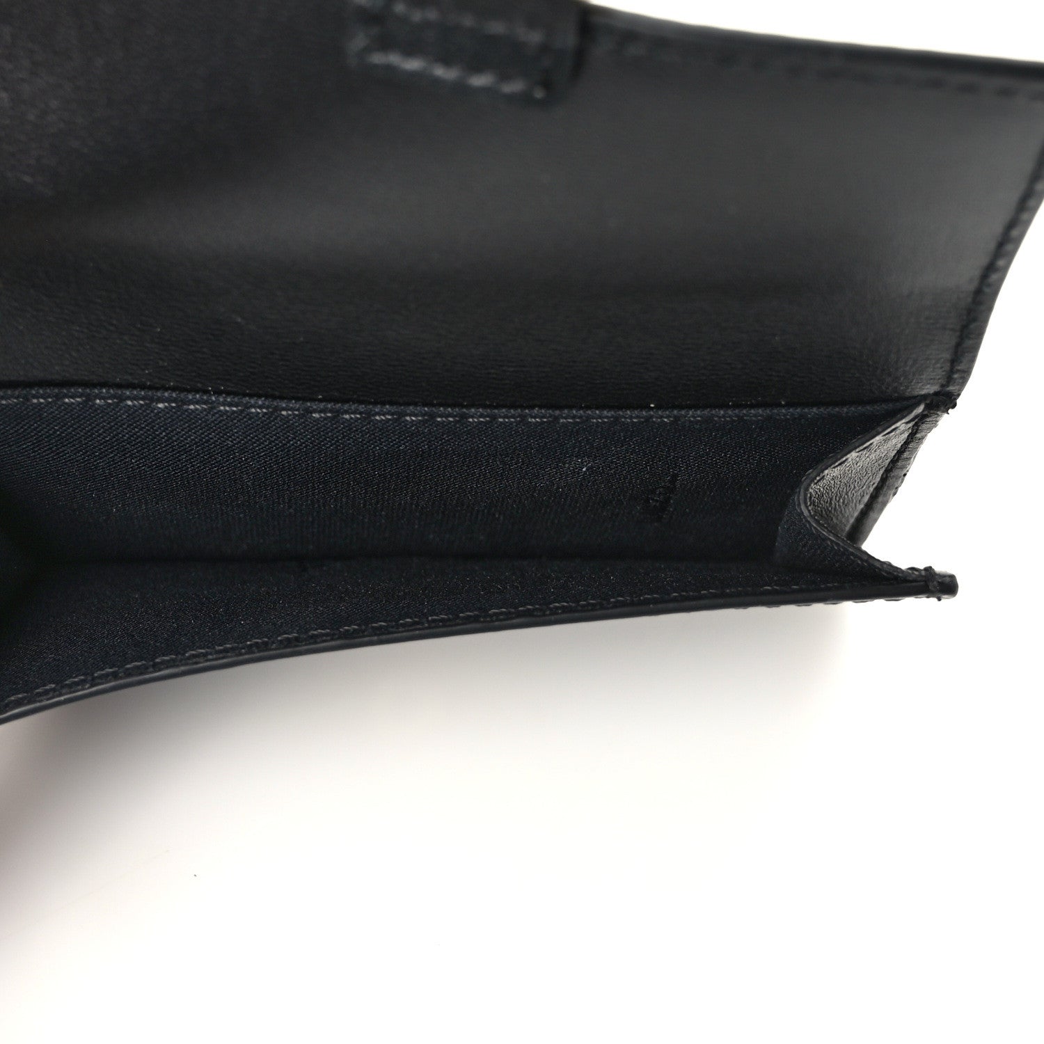 Fendi Nappa Matisse FF Diagonal Embossed Fold Over Card Holder Wallet Black 5 of 6