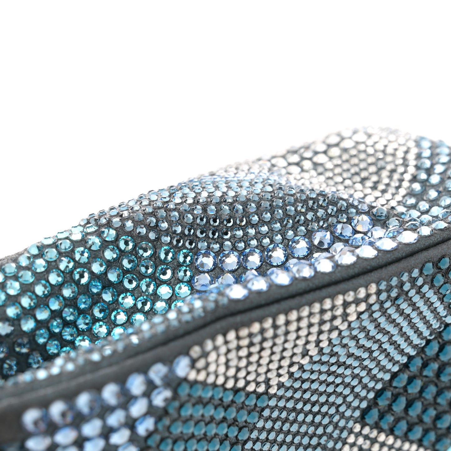 Iridescent Calfskin Strass Small Flap Blue