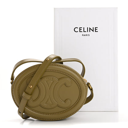Celine Smooth Calfskin Cuir Small Triomphe Oval Purse Crossbody Olive 12 of 12