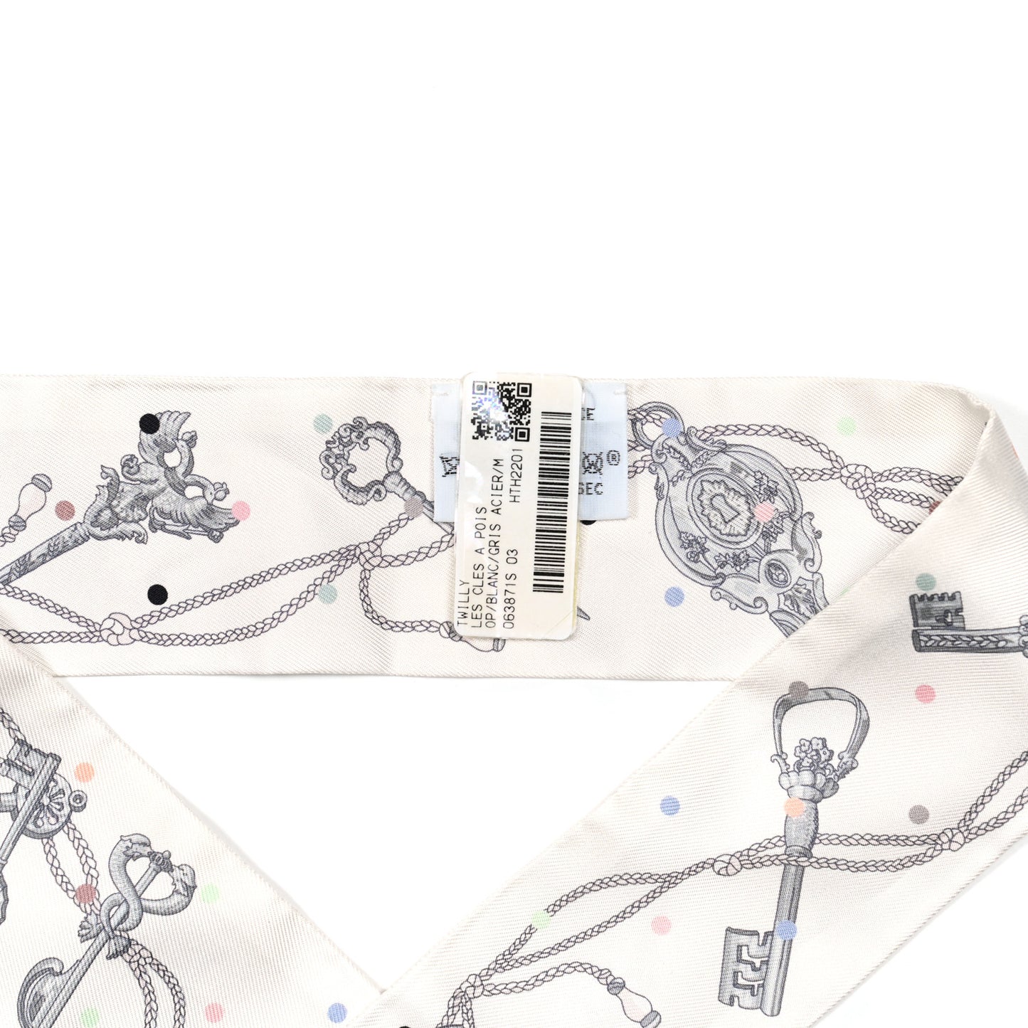 Silk Les Cles A Pois Twilly White Gris Acier