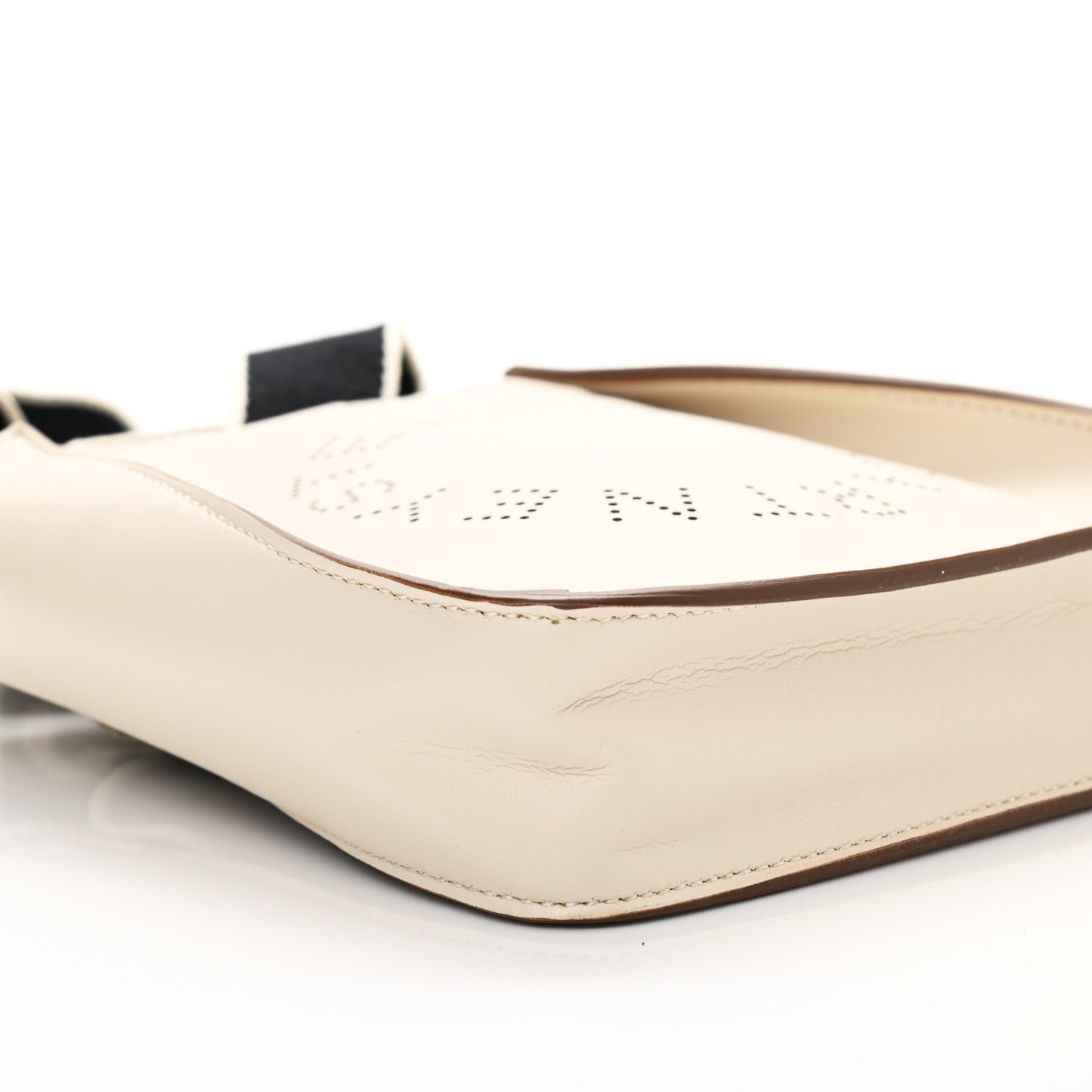 Eco Alter Nappa Perforated Logo Tiny Crossbody White