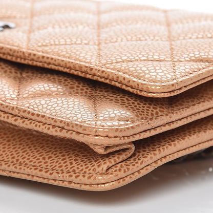 Chanel Metallic Caviar Quilted Wallet On Chain WOC Copper 6 of 11