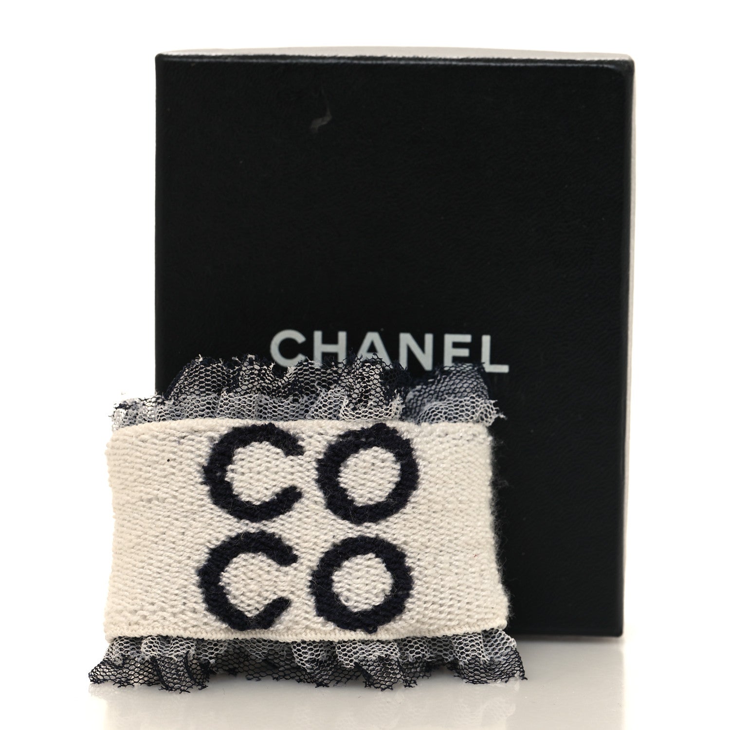 Chanel Coco Tennis Wimbledon Champ Wristband Bracelet White 4 of 4