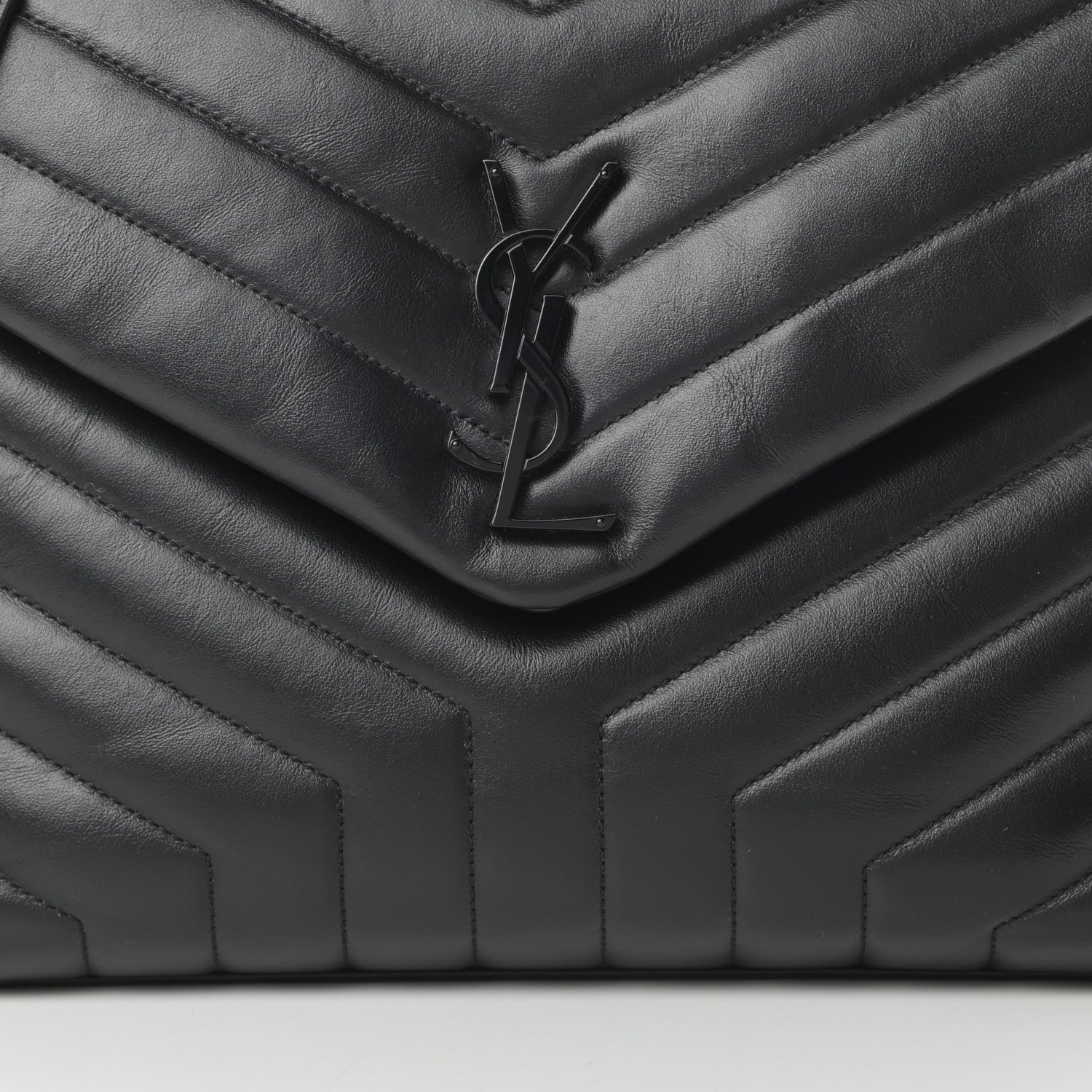 Saint Laurent Calfskin Y Quilted Monogram Medium Loulou Chain Satchel Black 8 of 10