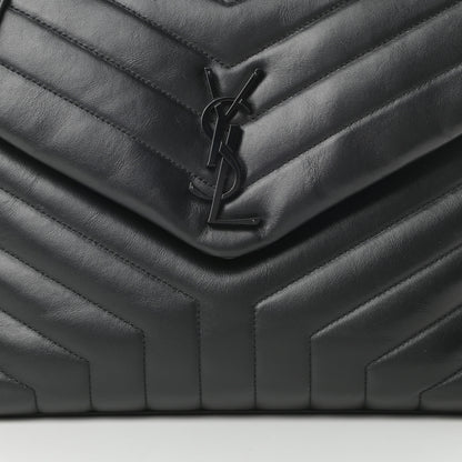 Saint Laurent Calfskin Y Quilted Monogram Medium Loulou Chain Satchel Black 8 of 10