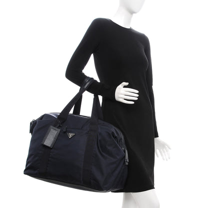 Prada Tessuto Nylon Saffiano Duffel Bag Blue 2 of 9