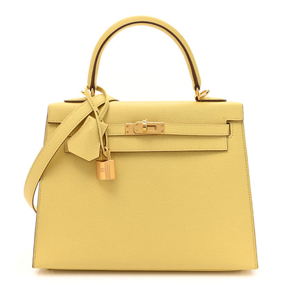 Hermes Epsom Kelly Sellier 25 Jaune Poussin 1 of 11