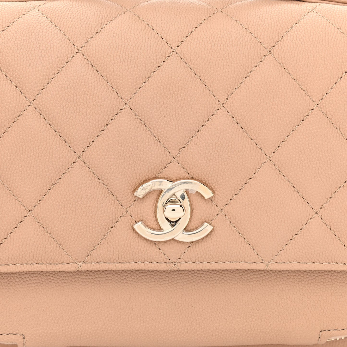 Caviar Quilted Medium Business Affinity Flap Beige
