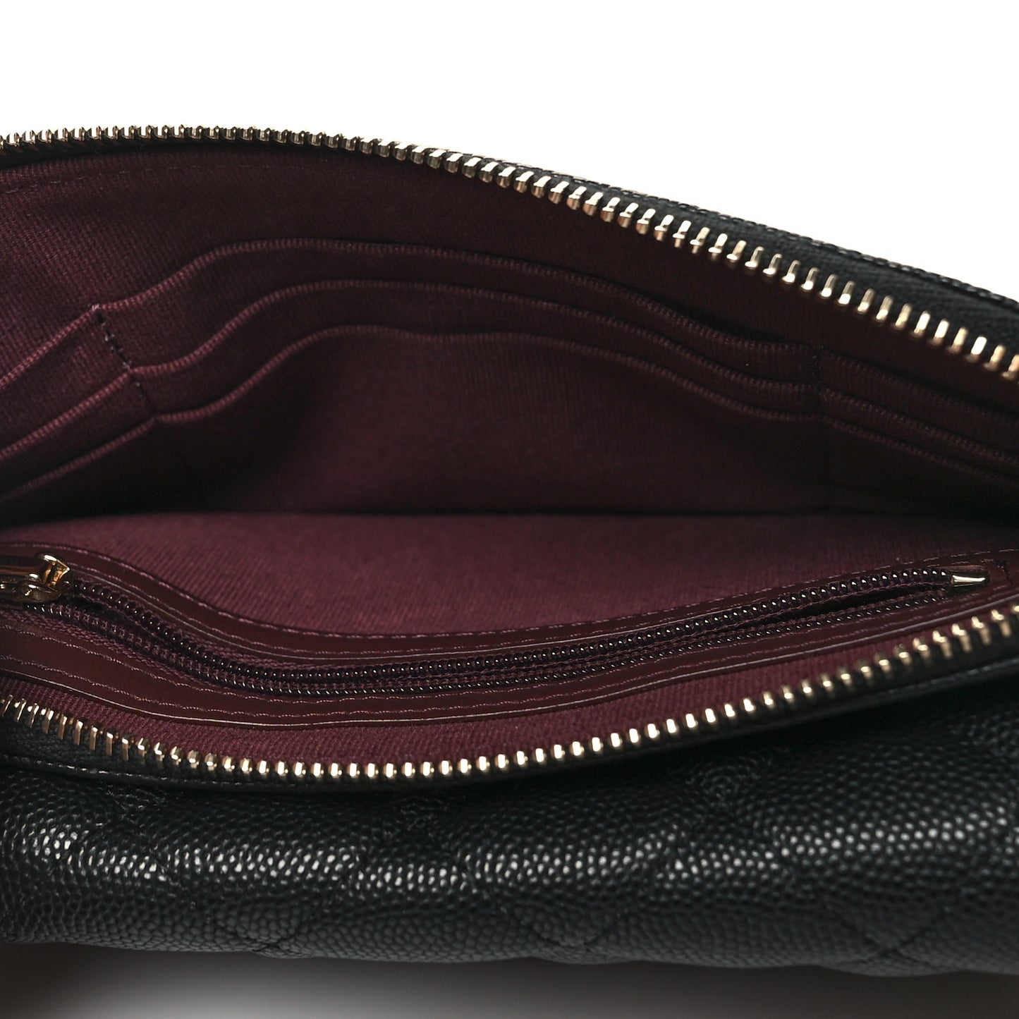 Caviar Quilted Flap Phone Holder With Chain Black