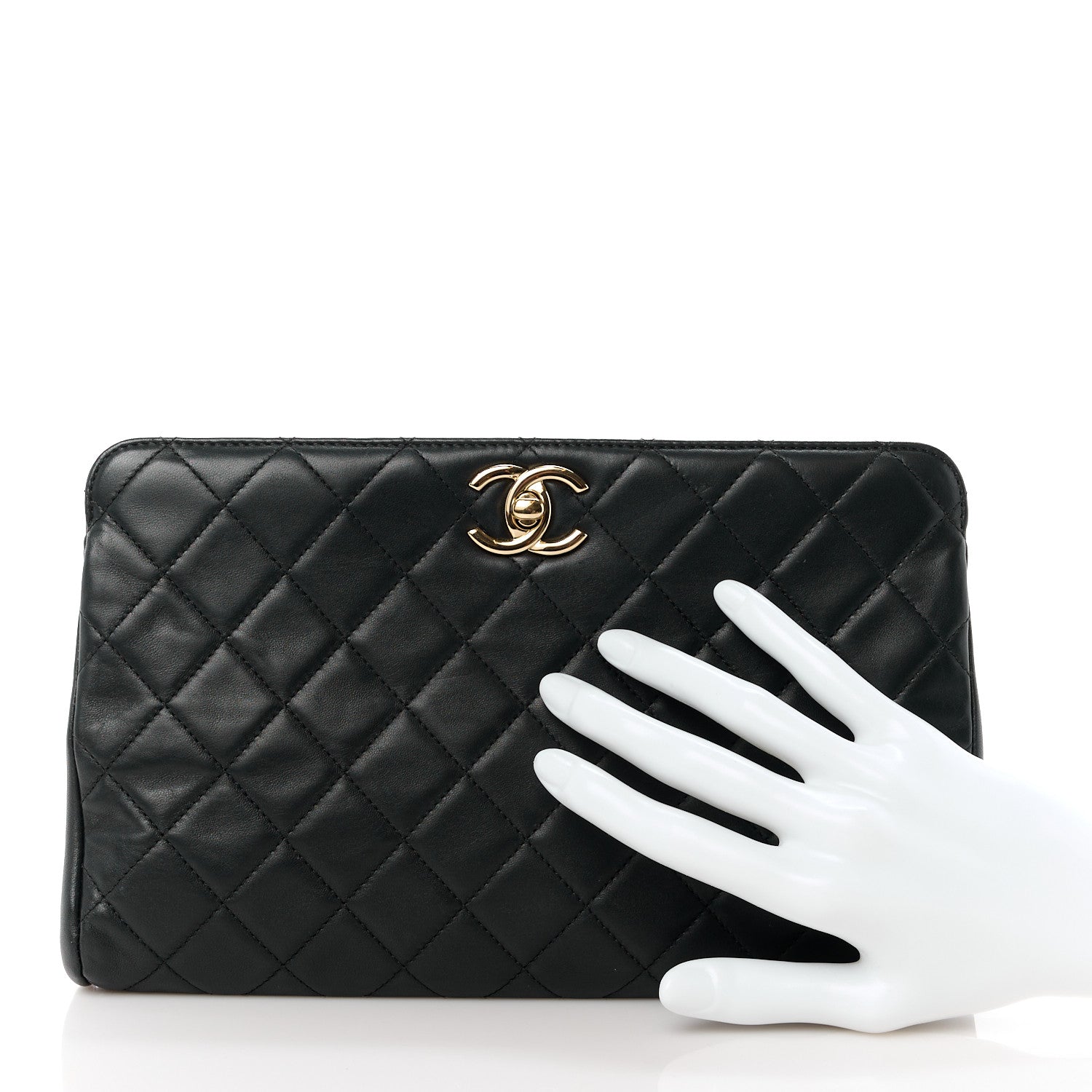 Chanel Lambskin Quilted Clutch Black 2 of 11
