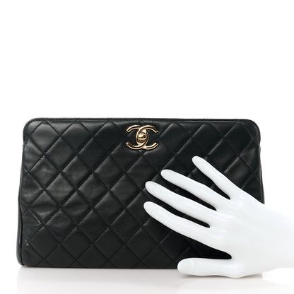 Chanel Lambskin Quilted Clutch Black 2 of 11
