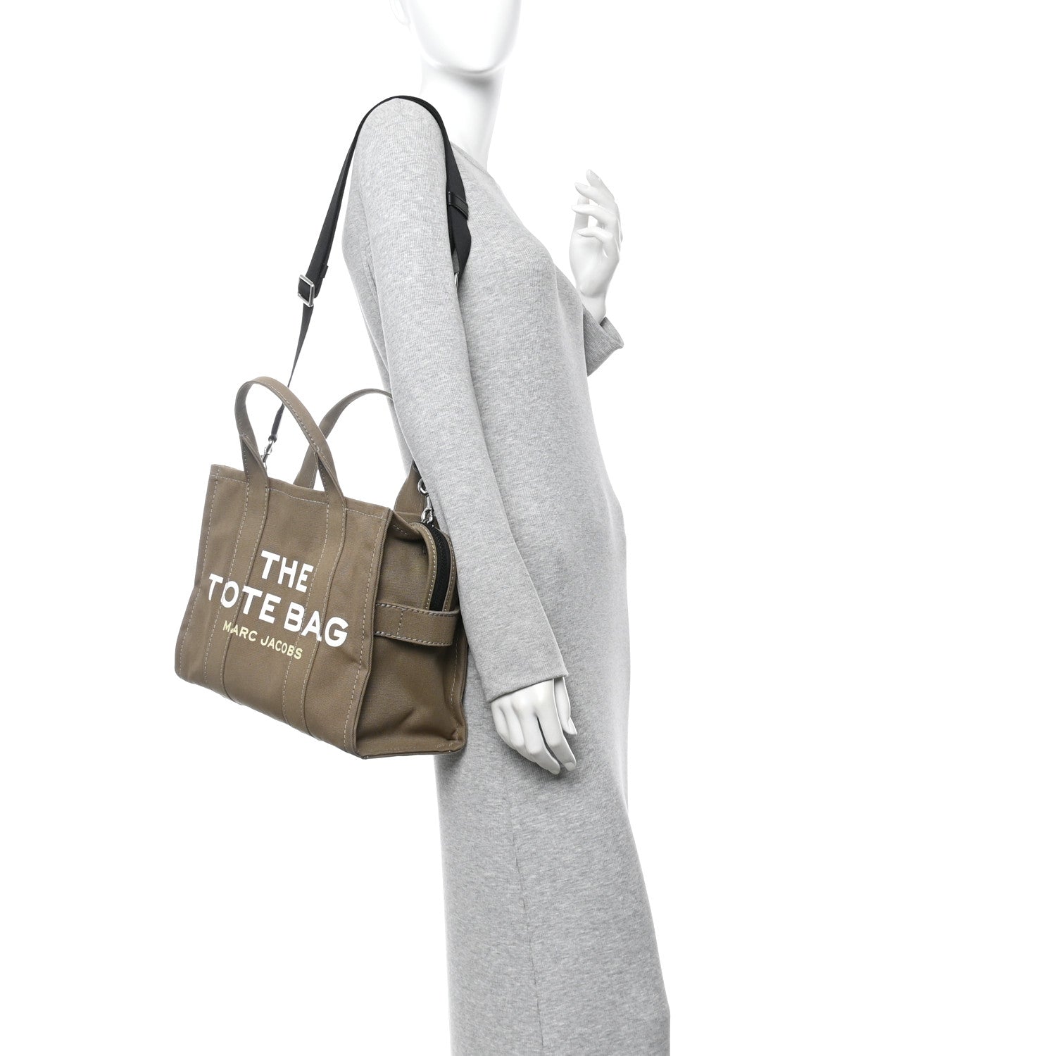 Marc Jacobs Cotton Canvas Medium The Traveler Tote Bag Slate Green 2 of 11