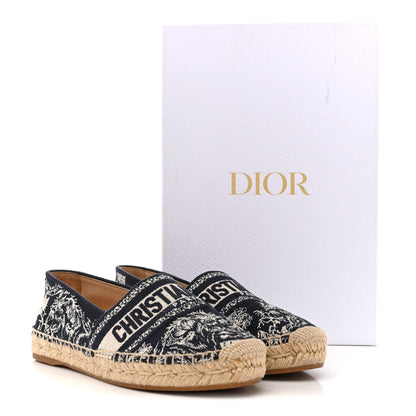 Christian Dior Embroidered Toile De Jouy Granville Espadrille 36 Off White Blue 11 of 11