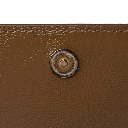 Saint Laurent Textured Patent Calfskin Monogram Large Belle De Jour Clutch Brown 11 of 15