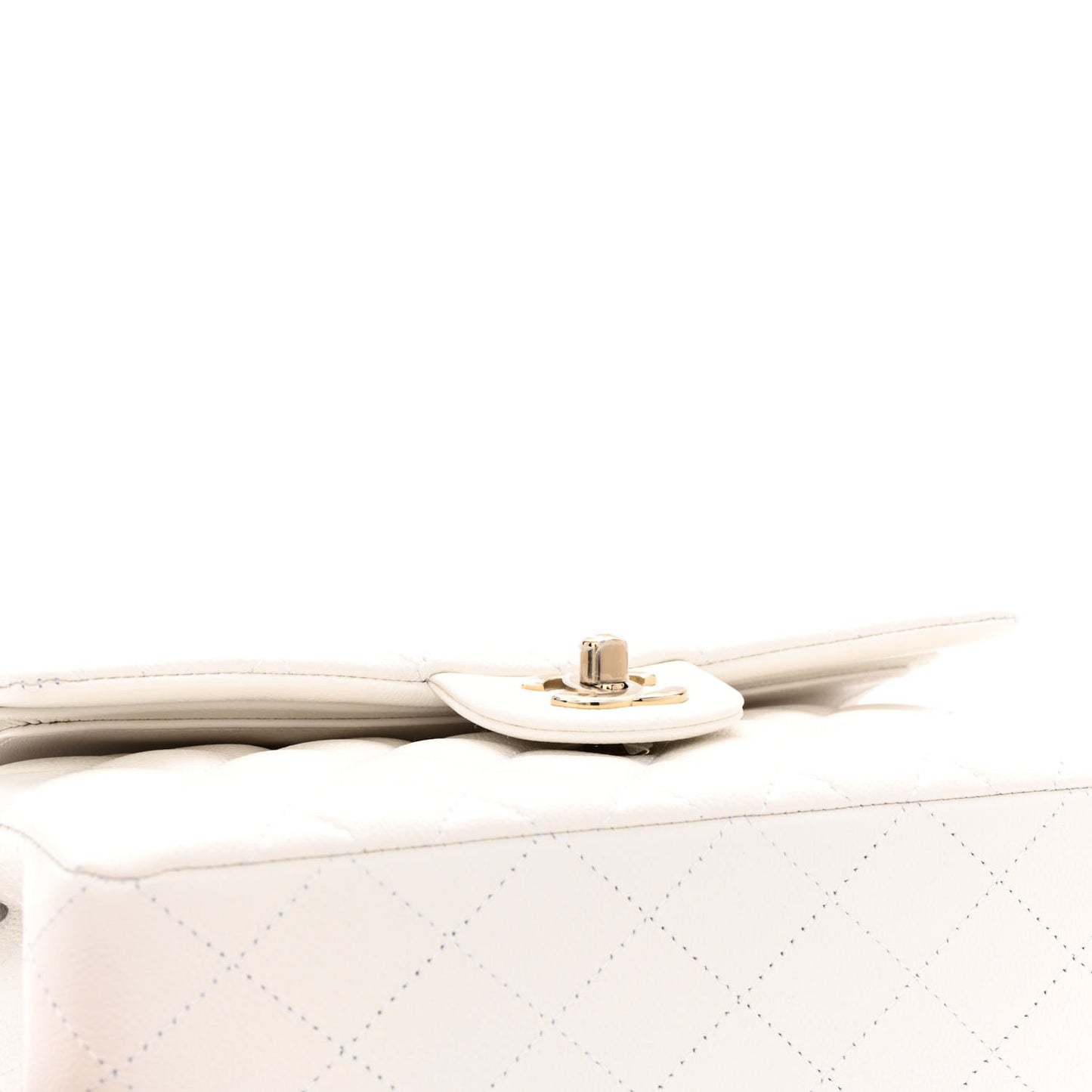 Caviar Quilted Small Double Flap White