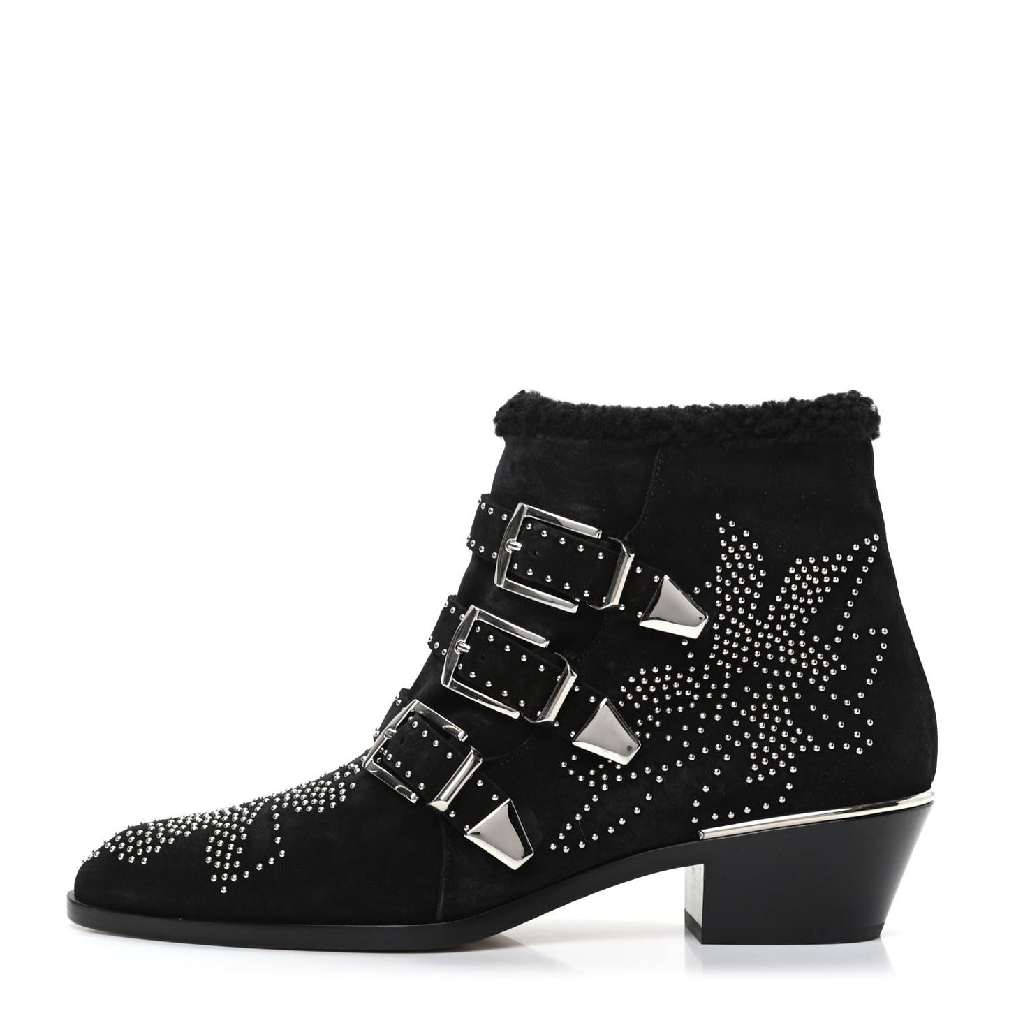 Shearling Studded Susanna Ankle Boots 39 Black