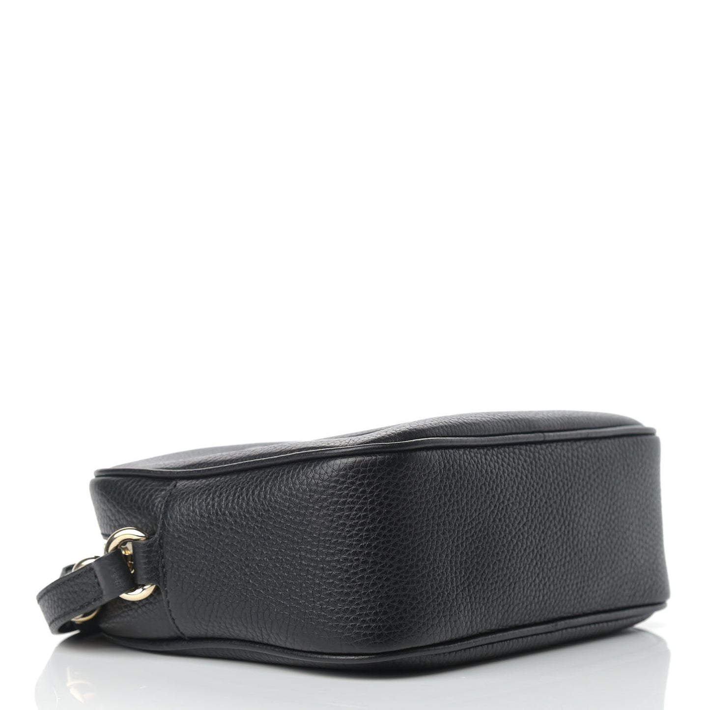 Pebbled Calfskin Small Soho Disco Bag Black