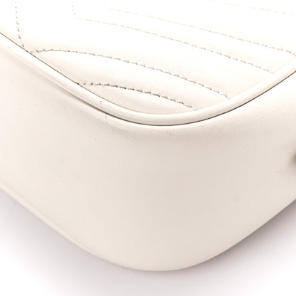 Gucci Calfskin Matelasse Small GG Marmont Chain Shoulder Bag White 11 of 13