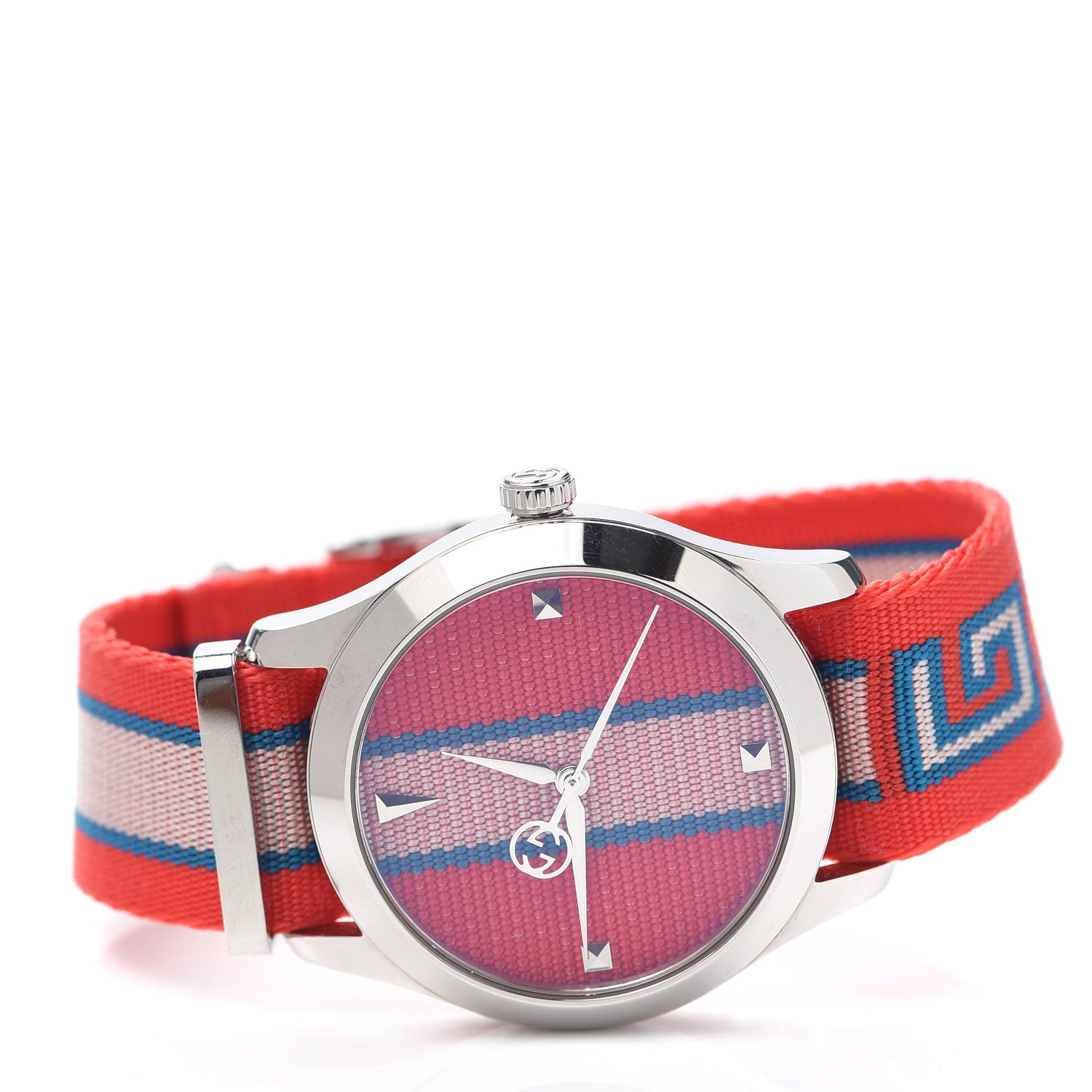Gucci Stainless Steel Nylon 38mm G-Timeless Web Quartz Watch Red 2 of 5