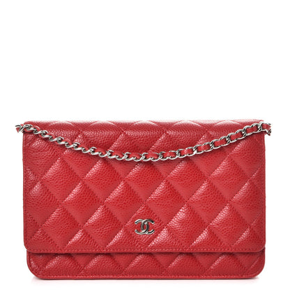 Chanel Caviar Quilted Wallet On Chain WOC Red 1 of 10