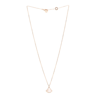 Bulgari 18K Rose Gold Diamond Mother of Pearl Small Divas' Dream Pendant Necklace 3 of 4