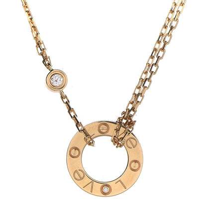 Cartier 18K Yellow Gold 2 Diamond LOVE Necklace 4 of 8