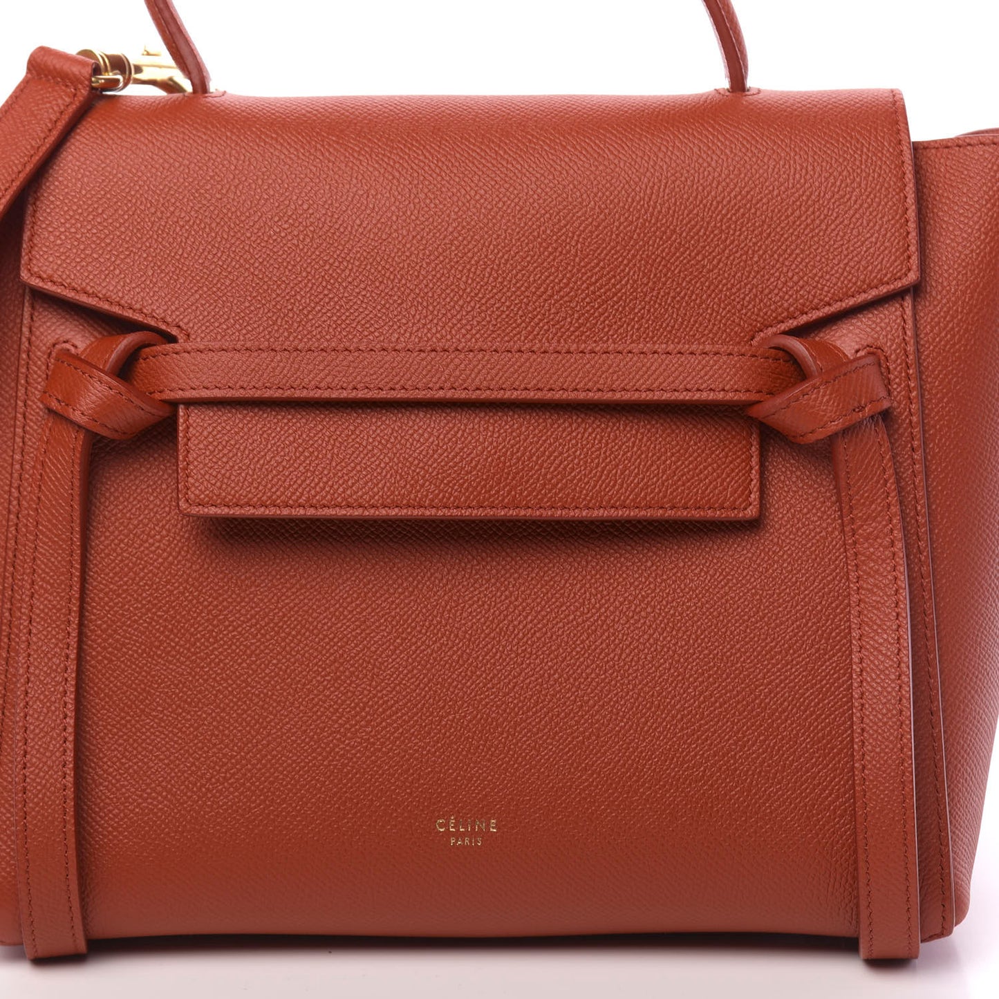 Grained Calfskin Micro Belt Bag Fox Red