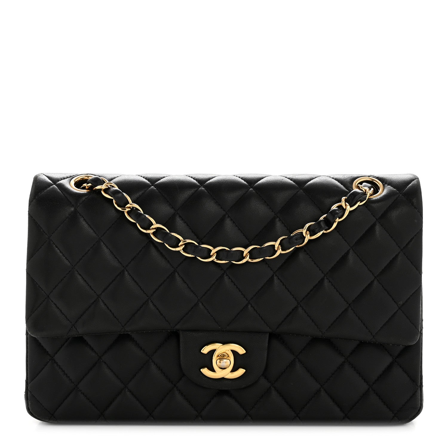 Chanel Lambskin Quilted Medium Double Flap Black 1 of 15