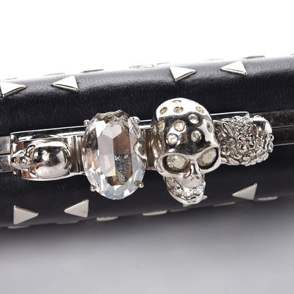 Alexander McQueen Nappa Studded Skull Knuckle Box Clutch Black 8 of 9