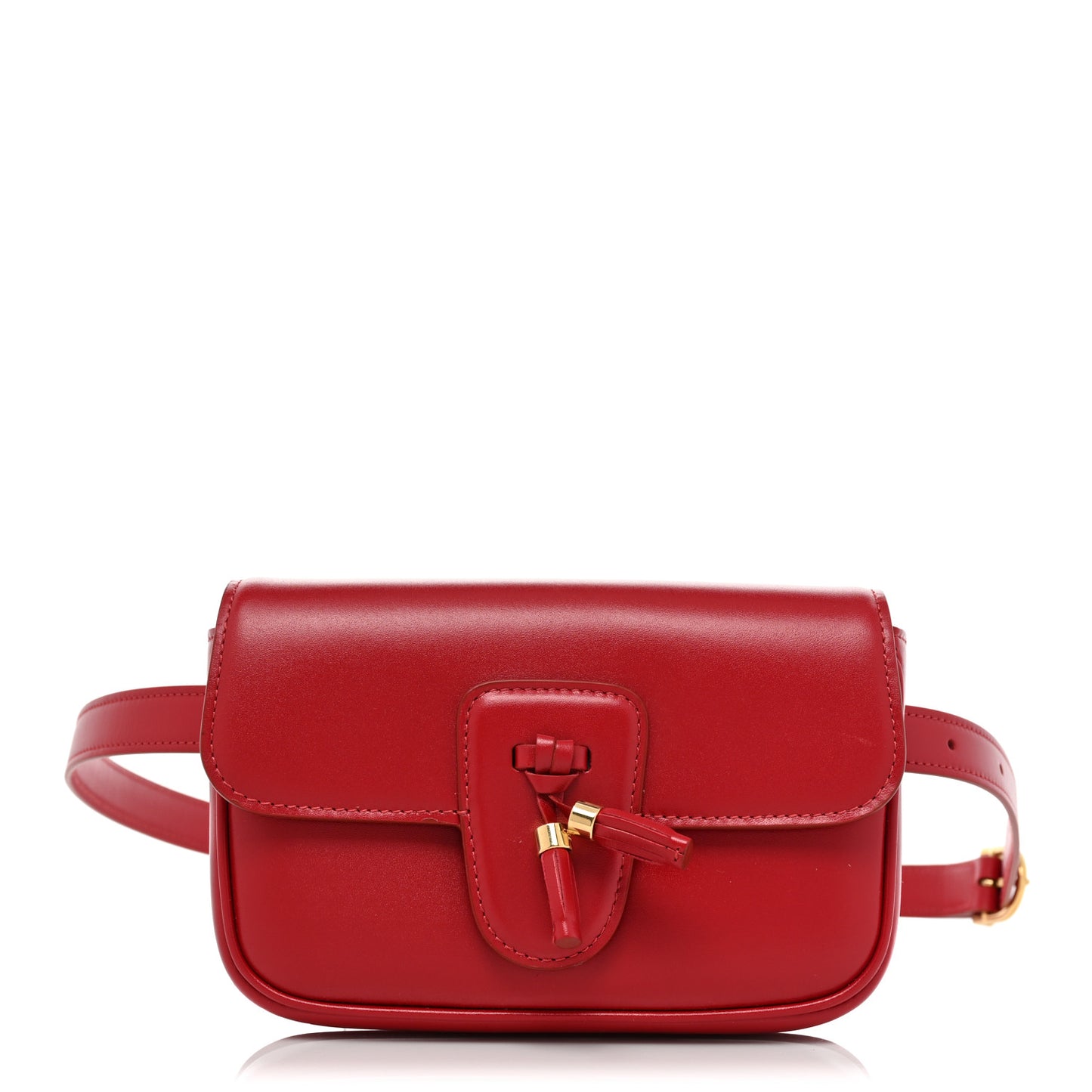 Smooth Calfskin Tassel Belt Bag Red