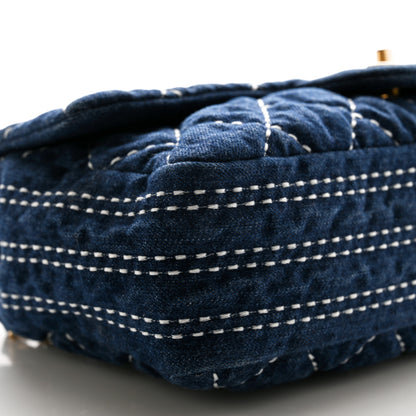 Chanel Denim Quilted Medium Denim Trip Single Flap Blue 9 of 10