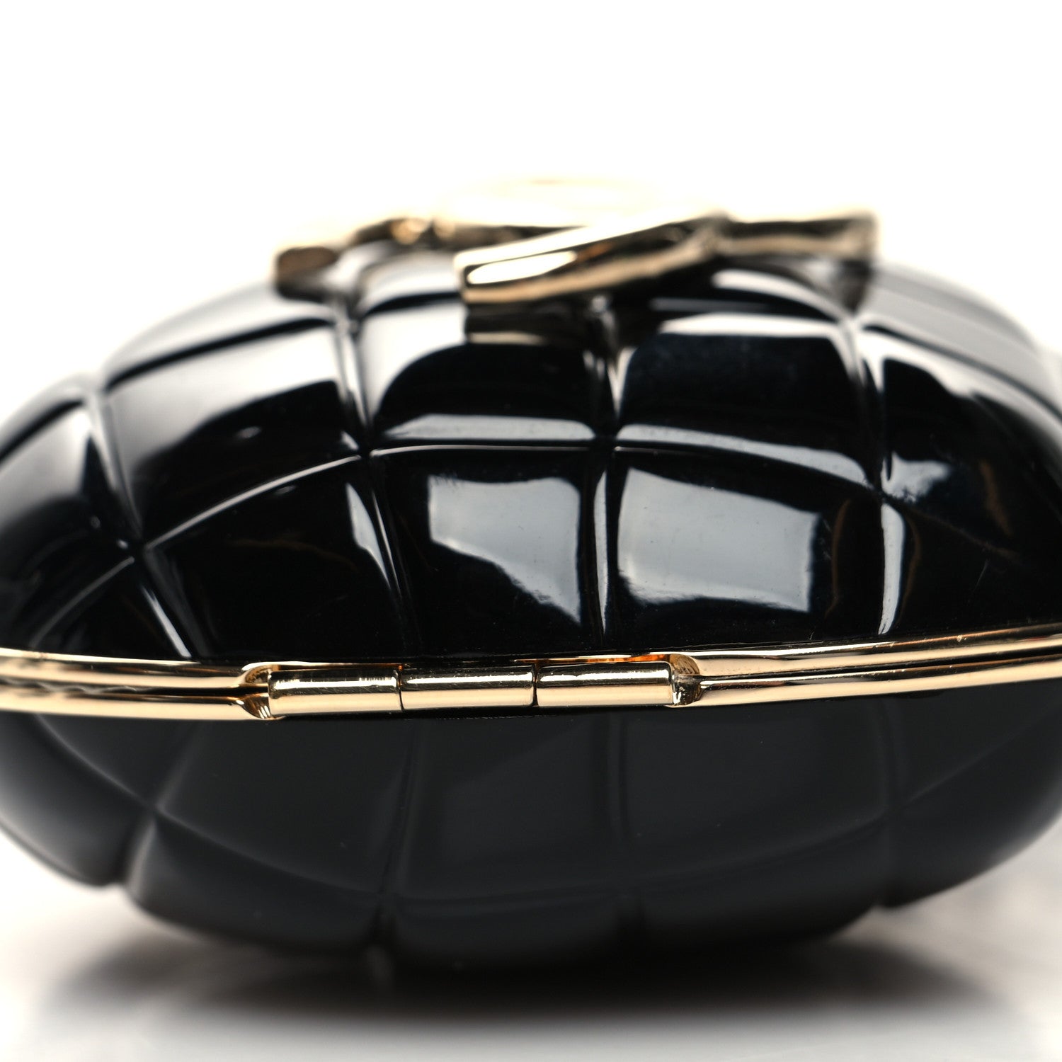 Chanel Resin CC Heart Crossbody Locket Necklace Gold Black 8 of 9