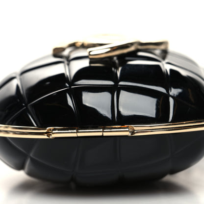 Chanel Resin CC Heart Crossbody Locket Necklace Gold Black 8 of 9